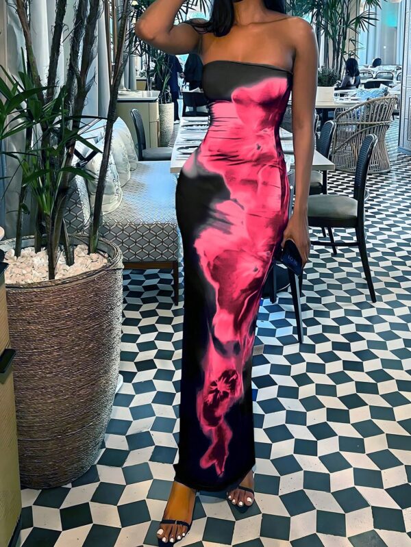 Vestido Midi Elegante con Estampado Floral y Tie-Dye - Image 26