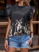 Blusa Veraniega con Volantes y Mangas Mariposa