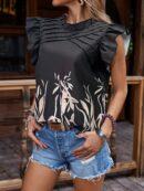 Blusa Veraniega con Volantes y Mangas Mariposa