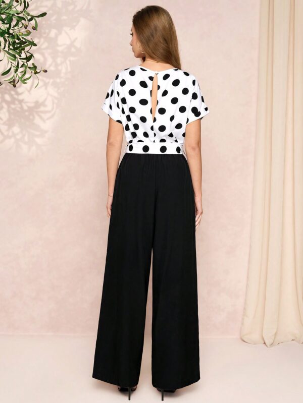Mono Elegante de Pierna Ancha con Cinturón y Cuello Redondo - Image 28