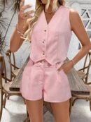 Conjunto Casual de Verano: Top sin Mangas y Shorts