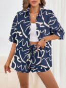 Conjunto Veraniego de Shorts y Camisa Estampada