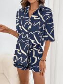 Conjunto Veraniego de Shorts y Camisa Estampada