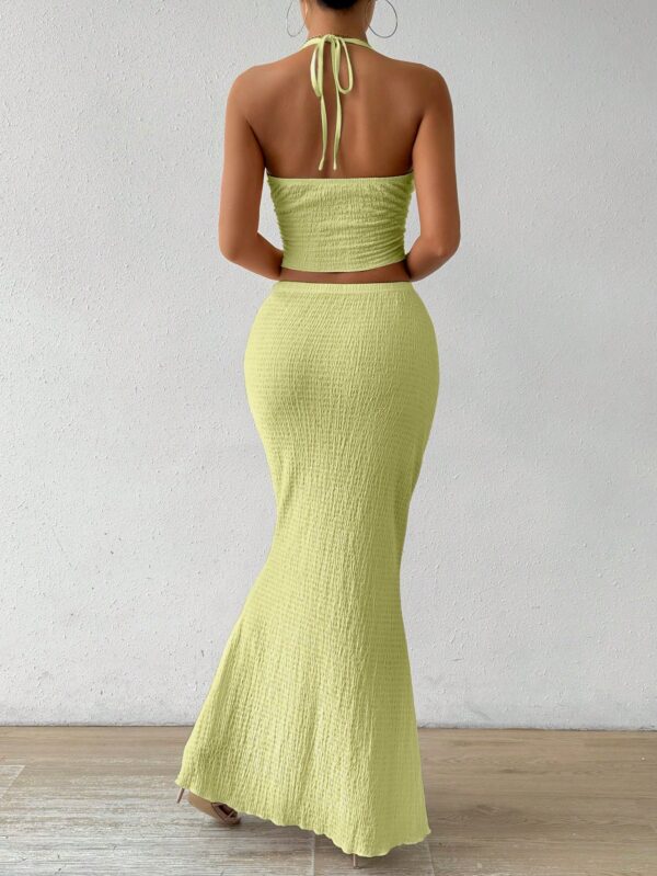 Set de Verano Top Halter con Nudo Frontal y Falda Sirena - Image 70