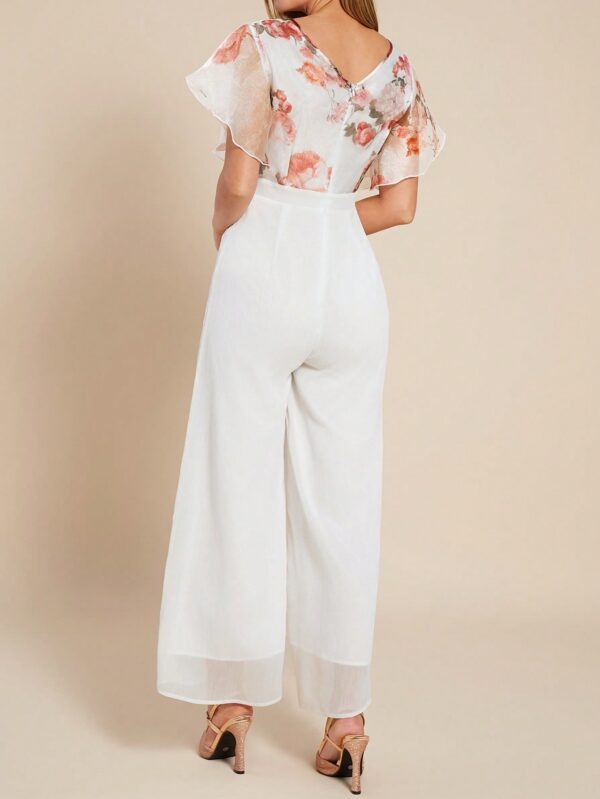 Mono Elegante de Pierna Ancha con Lazo y Mangas Mariposa - Image 63