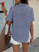 Camisa Estampada de Manga Corta para Mujer Estilo Vacacional