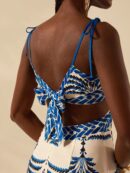 Vestido Veraniego de Espalda Descubierta con Estampado Tropical