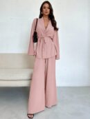 Set Elegante y Casual de Shacket y Pantalón con Cinturón