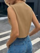 Chaleco Elegante Negro con Botón y Escote V