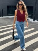 Chaleco Elegante Negro con Botón y Escote V
