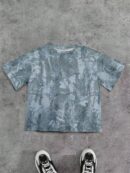 Remera Casual Oversize con Estampado Camuflado y Manga Corta