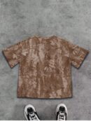 Remera Casual Oversize con Estampado Camuflado y Manga Corta