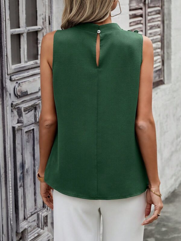 Blusa sin Mangas de Cuello Alto con Detalles Elegantes - Image 35