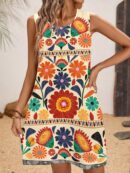 Vestido Bodycon sin Mangas con Estampado de Moda