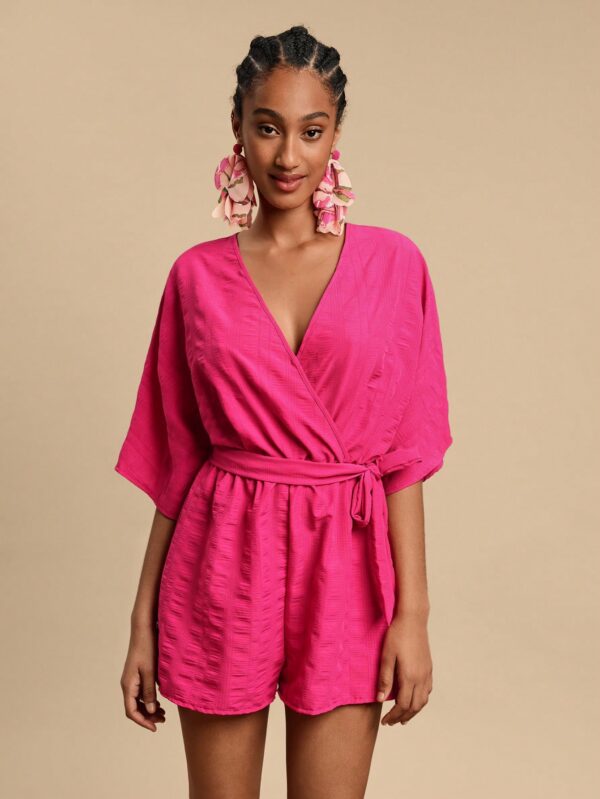 Romper de Verano con Cintura Alta y Textura de Encaje Floral - Image 25