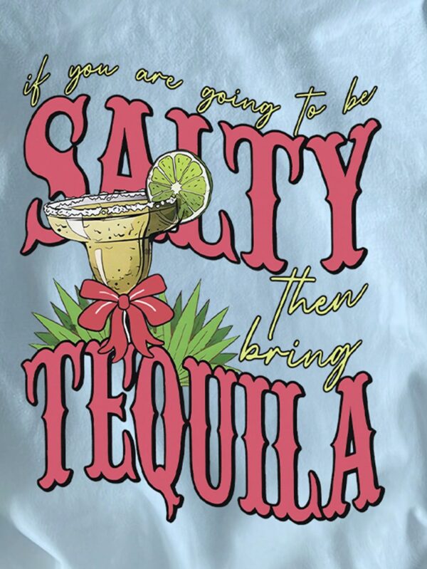 Remera Estampada de Frutas y Letras con Cuello Redondo - Image 34