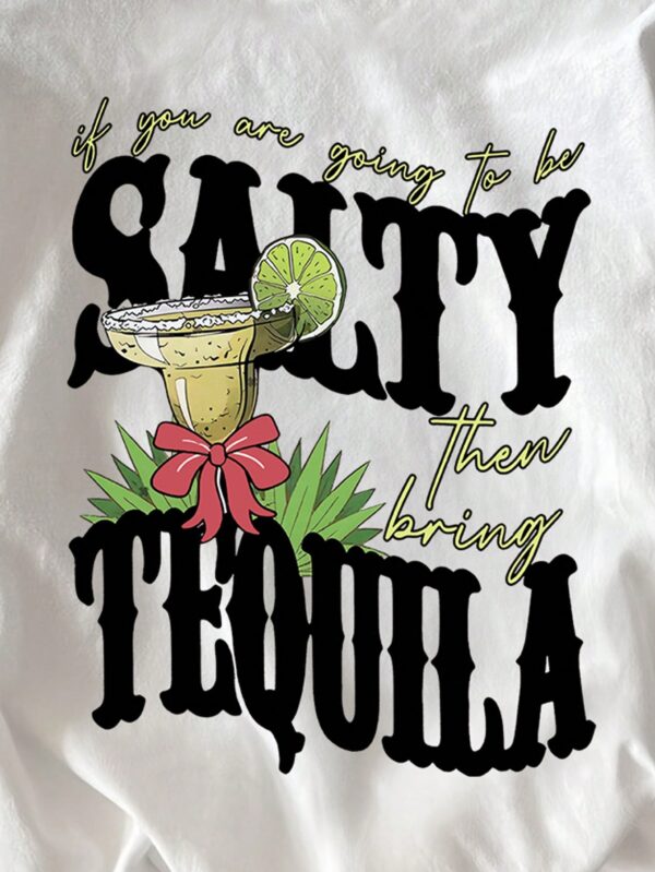 Remera Estampada de Frutas y Letras con Cuello Redondo - Image 28