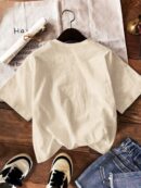 Remera Casual de Mujer con Manga Corta y Cuello Redondo