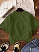 Remera Casual de Mujer con Manga Corta y Cuello Redondo