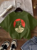 Remera Casual de Mujer con Manga Corta y Cuello Redondo