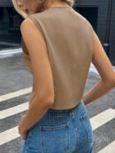Chaleco Elegante Negro con Botón y Escote V