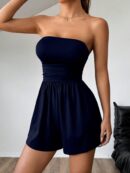 Romper Tubo Ruched Veraniego Sexy de Tiro Alto