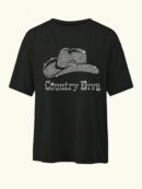 Camiseta Oversize con Estampado Vaquero y Cuello Redondo
