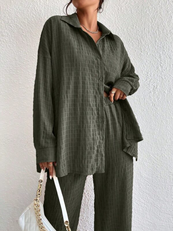 Conjunto Casual de Blusa Suelta y Pantalones con Manga Caída - Image 29
