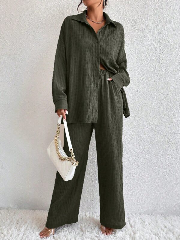 Conjunto Casual de Blusa Suelta y Pantalones con Manga Caída - Image 30