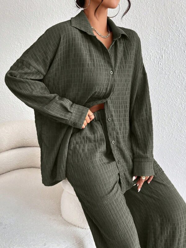 Conjunto Casual de Blusa Suelta y Pantalones con Manga Caída - Image 31