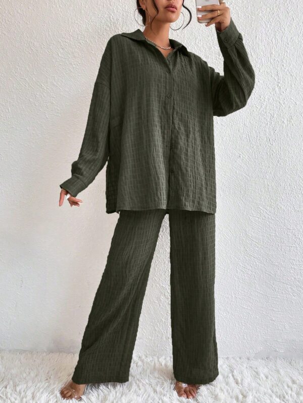Conjunto Casual de Blusa Suelta y Pantalones con Manga Caída - Image 32