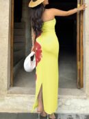 Vestido Midi Elegante con Estampado Floral y Tie-Dye