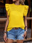Blusa Veraniega con Volantes y Mangas Mariposa