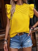 Blusa Veraniega con Volantes y Mangas Mariposa
