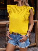 Blusa Veraniega con Volantes y Mangas Mariposa