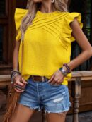 Blusa Veraniega con Volantes y Mangas Mariposa