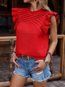 Blusa Veraniega con Volantes y Mangas Mariposa