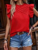 Blusa Veraniega con Volantes y Mangas Mariposa