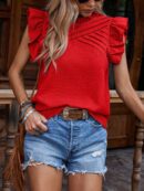 Blusa Veraniega con Volantes y Mangas Mariposa