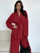 Set Elegante y Casual de Shacket y Pantalón con Cinturón