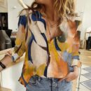 Camisa Larga con Botones y Estampado Colorido