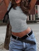 Remera Casual Oversize con Estampado Camuflado y Manga Corta