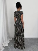 Mono Largo Bohemio con Manga Murciélago y Estampado Completo