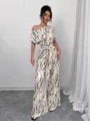Mono Largo Bohemio con Manga Murciélago y Estampado Completo