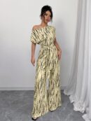 Mono Largo Bohemio con Manga Murciélago y Estampado Completo