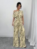 Mono Largo Bohemio con Manga Murciélago y Estampado Completo