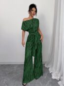 Mono Largo Bohemio con Manga Murciélago y Estampado Completo