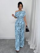 Mono Largo Bohemio con Manga Murciélago y Estampado Completo