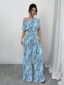 Mono Largo Bohemio con Manga Murciélago y Estampado Completo