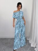 Mono Largo Bohemio con Manga Murciélago y Estampado Completo